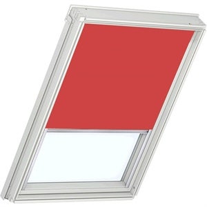 bright red VELUX roller blind
